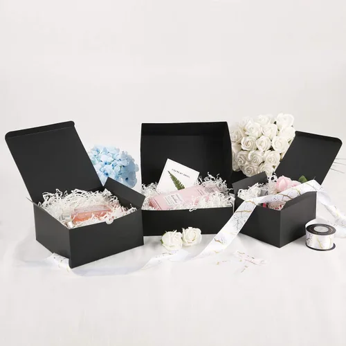 Miniatura 4 de JINMING 10 cajas de regalo 6x6x4 pulgadas, cajas de regalo mate negras a granel para el Día de la Madre, el Día del Padre, fiesta, cumpleaños, cajas