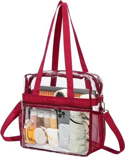 Miniatura 9 de Bolsa transparente de PVC transparente - Bolso cruzado transparente impermeable con correa ajustable y extraíble