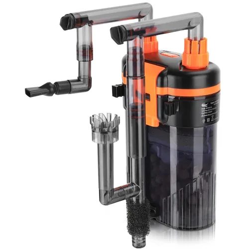 Miniatura 10 de hygger Filtro externo de acuario para colgar en la parte posterior, filtro silencioso para tanque de peces con filtración de 3 etapas, motor