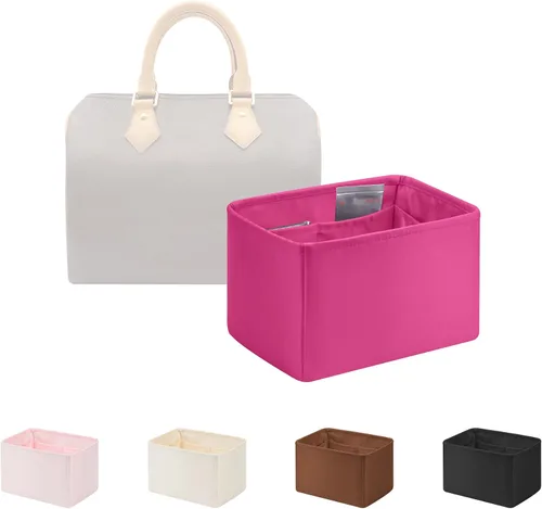 Miniatura 15 de Organizador de bolso para bolsa de lujo, tela de satén ligera y suave con bolsillos, ideal para viajes, compras y uso diario, opciones multicolor