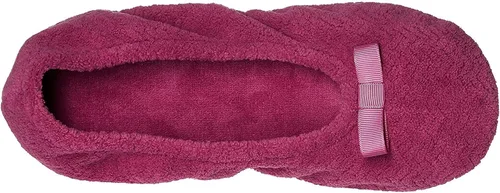 Miniatura 3 de Isotoner - Pantuflas de microfibra con patrón de chevrón para mujer con suela de ante y absorción de humedad para mayor comodidad