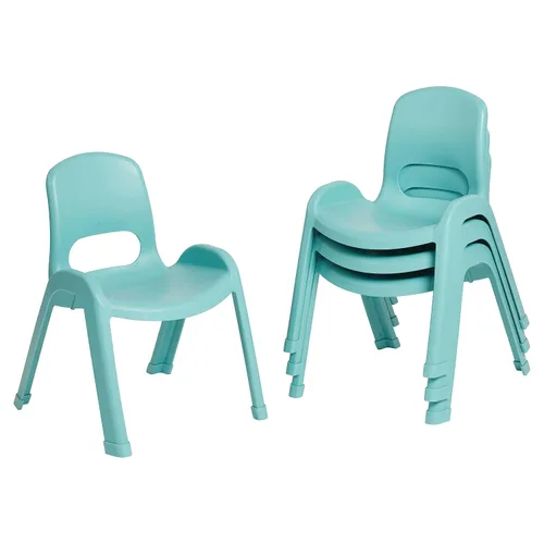 Miniatura 12 de ECR4Kids Silla apilable SitRight de plástico, 11 pulgadas, muebles de aula, negro, paquete de 4