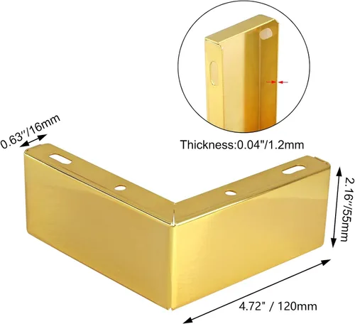 Miniatura 2 de Paquete de 4 patas de muebles de 2 pulgadas de altura, patas de muebles de diseño moderno, patas de metal de repuesto para sofá, mesa auxiliar