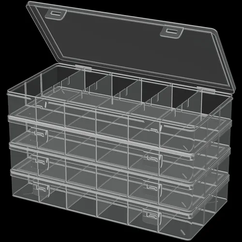 Miniatura 8 de Caja de almacenamiento de plástico visible transparente, caja de almacenamiento de herramientas cosméticas, herramientas de maquillaje, aparejos