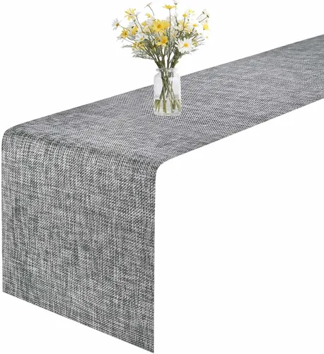 GIVERARE Camino de mesa, 12x72 pulgadas, resistente al calor, vinilo tejido largo para mesa, caminos de mesa de PVC antideslizantes lavables,