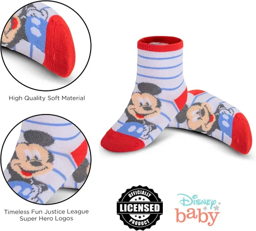 Miniatura 19 de ABG Accessories Paquete de 10 calcetines para bebés de 0 a 24 meses Minnie, Mickey Mouse, Baby Shark, Liga de la Justicia