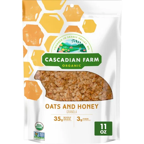 Miniatura 14 de Cascadian Farm Granola orgánica, cereal de almendras de chocolate oscuro, bolsa resellable, 11 onzas