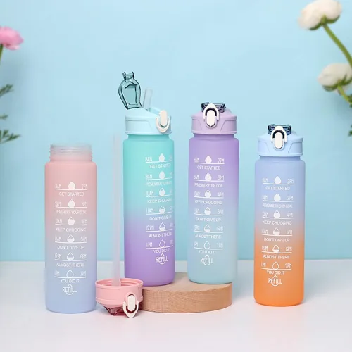 Miniatura 2 de Botella de agua deportiva de 22 onzas con popote, botellas de agua a prueba de fugas para hombres y mujeres, bebida para deportes, gimnasio al aire