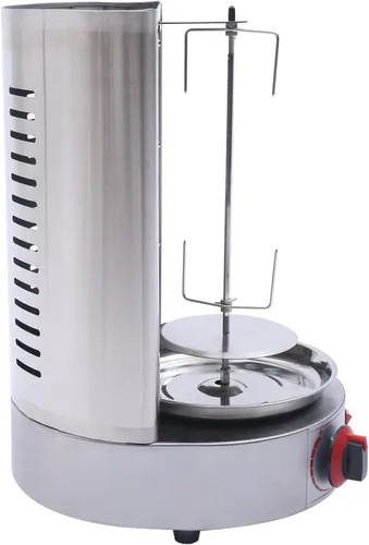 Miniatura 7 de Shawarma - Parrilla vertical de gas para barbacoa de acero inoxidable, parrilla giratoria de 360°, asador de propano con 2 quemadores para hogar
