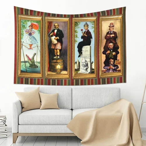 Flurvivo Tapiz embrujado de 60 x 50 pulgadas, tapiz de terror de Halloween para colgar en la pared, arte de pared para decoración de fiesta temática