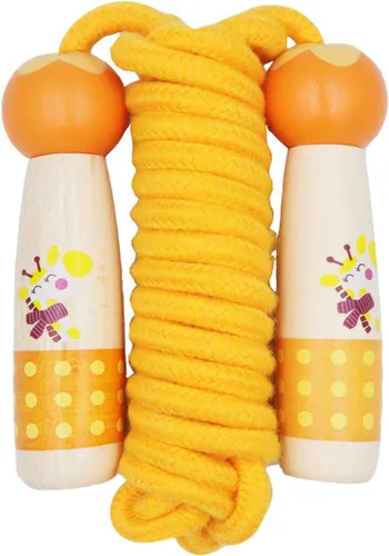 Miniatura 7 de Cuerda de saltar para niños, cuerda de algodón de longitud ajustable con mango de madera para niños y niñas, ejercicio deportivo y fitness Azul