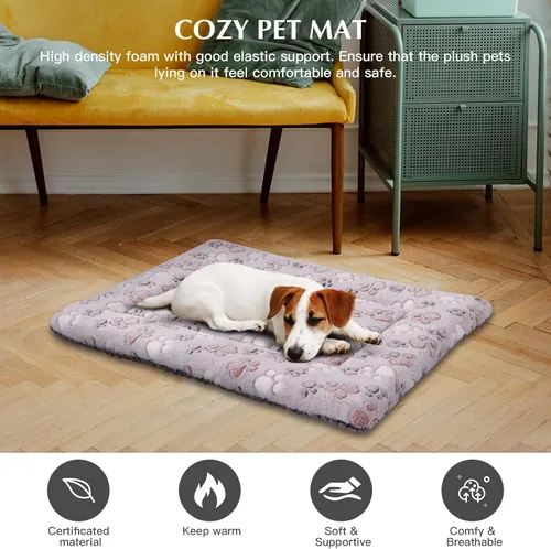 Miniatura 7 de BVAGSS XH079 - Almohadilla reversible para jaula de perro, de espuma viscoelástica, suave, cálida, lavable a máquina, colchón para perreras