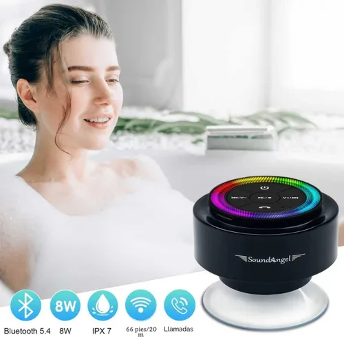 Miniatura 2 de XLEADER Altavoz de ducha profesional (actualizado) con certificación IPX7 resistente al agua, altavoz Bluetooth, sonido de cristal de 8 W y graves