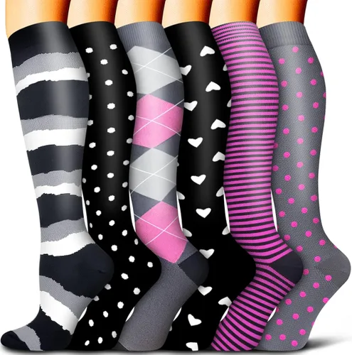 Calcetines médicos de compresión de cobre para mujeres y hombres 6 pares el mejor apoyo para correr atletismo enfermería viajes