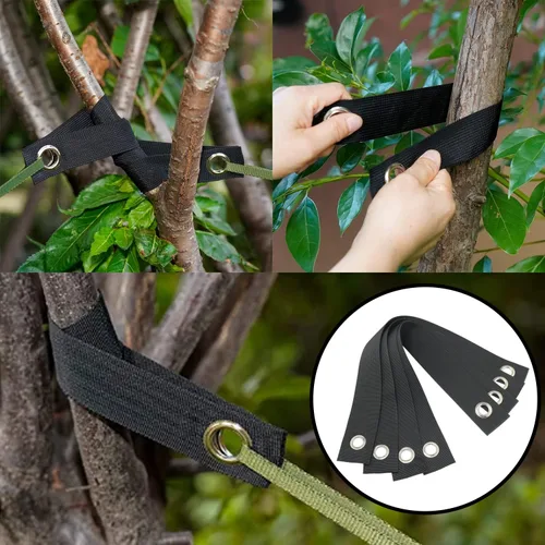 Miniatura 6 de 4 correas de estaca resistentes de 15.7 in, para estacas con ojales para árboles y plantas, correas reforzadas para sujetar árboles recién plantados
