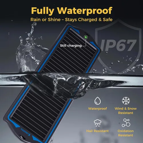 Miniatura 3 de SUNAPEX Carga de batería solar de 12 V: kit de panel solar portátil impermeable – Cargador de goteo de mantenimiento de batería – con controlador