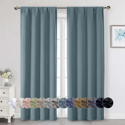 Miniatura 55 de Cortinas opacas para dormitorio, sala de estar, juego de 2 paneles de 54 pulgadas de largo, cortinas de oscurecimiento de habitación con aislamiento