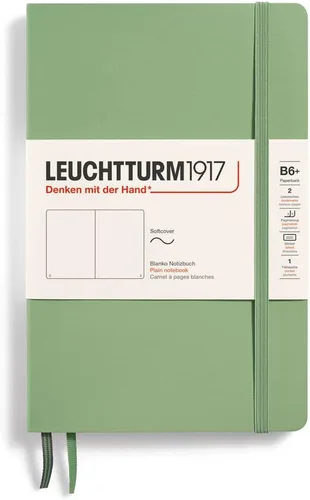 Miniatura 15 de LEUCHTTURM1917 - Cuaderno de tapa blanda de tapa blanda B6+ - 123 páginas numeradas para escribir y escribir en diario (Doted, Sage)