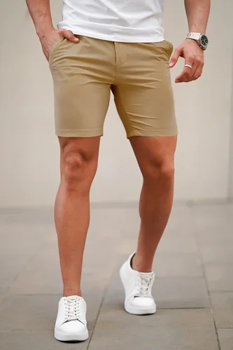 Miniatura 4 de GINGTTO Pantalones cortos para hombre, ajustados, elásticos, con entrepierna de 9 pulgadas