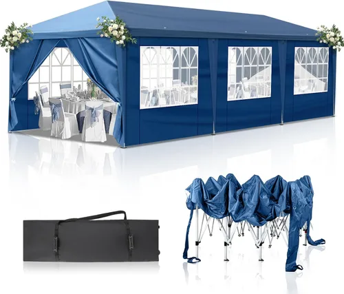Miniatura 13 de VINGLI Tienda de campaña emergente de 6.5 x 6.5 pies con paredes laterales, toldo para cenador al aire libre, tiendas de campaña para eventos