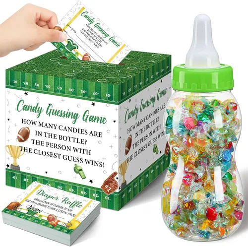 Miniatura 19 de Glenmal Juego de 52 piezas de regalo para juegos de baby shower, biberón grande para juego de ducha, adivina cuántos dulces decoraciones