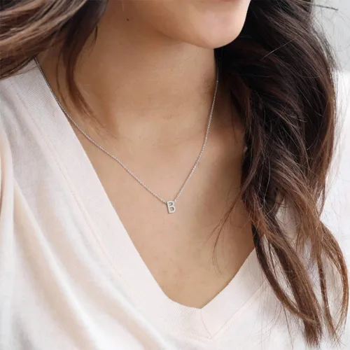 Miniatura 3 de MOMOL Collar pequeño con inicial para mujer, de acero inoxidable, con letras pequeñas, collar con nombre personalizado para niñas, Metal, no conocido