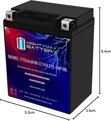 Miniatura 8 de Mighty Max Battery Batería YTX14AH 12V 12AH para Yamaha 350 YFM35F, U Big Bear '87-'99