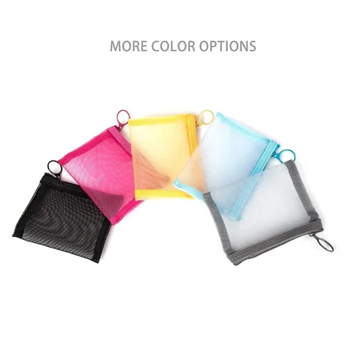 Miniatura 9 de Patu Bolsas de malla con cremallera, organizador de accesorios cosméticos de maquillaje de belleza, kit de aseo de viaje, bolsa de almacenamiento
