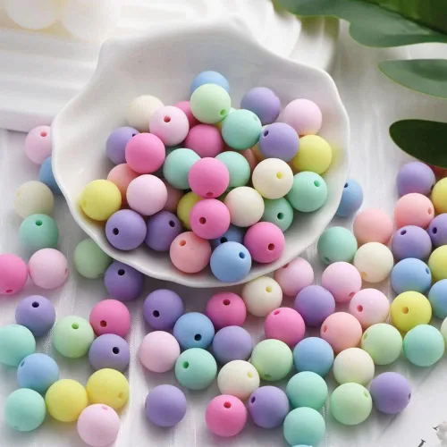 Miniatura 4 de Jmassyang 800 cuentas redondas de plástico pastel acrílicas de color caramelo de 0.236 pulgadas (0.236 in), mezcla de colores caramelo, cuentas