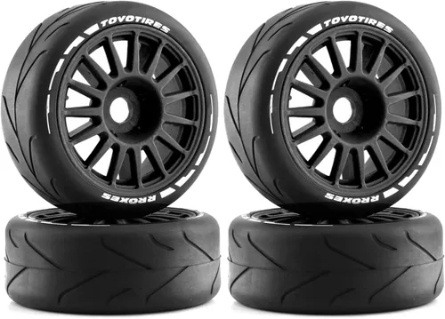 Miniatura 3 de Lifehead 1/8 Escala 4.055 in Diámetro Exterior RC Flat Track Car Rally Coche Neumáticos y llantas para HPI WR8 HSP Hobao ARRMA Redcat Losi Kyosho