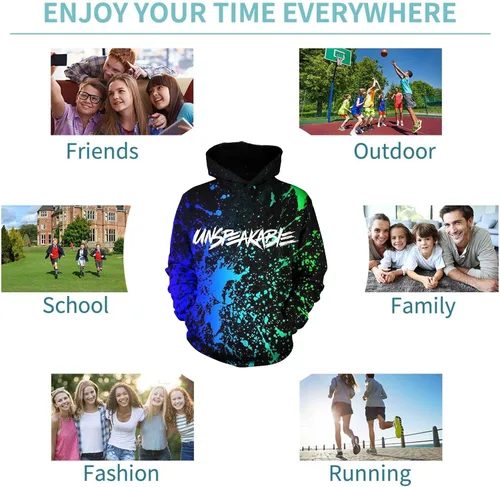 Miniatura 5 de Sudadera con capucha para adolescentes y niñas con estampado 3D