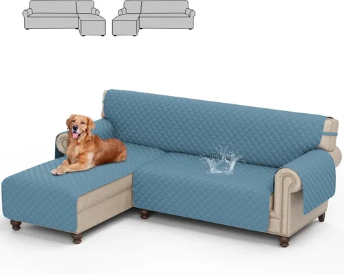 Miniatura 12 de cjc Funda de sofá reversible para perros con correas elásticas, resistente al agua, protector de muebles para mascotas, funda de sofá para sofá de 3