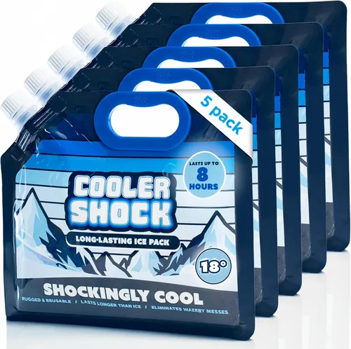Miniatura 14 de Cooler Shock - Bolsas de hielo reutilizables para enfriadores - Paquetes de congelador fríos de larga duración para enfriadores y loncheras - Bolsas