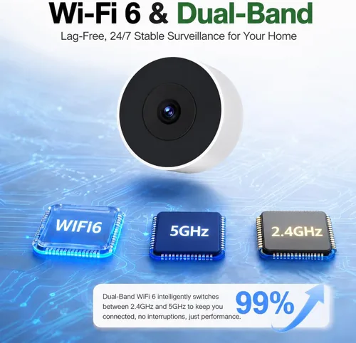 Miniatura 7 de Cámaras de seguridad de ventana sin taladro, 2 paquetes de cámaras magnéticas para seguridad del hogar, 5G y 2.4G WiFi para interiores en ángulo