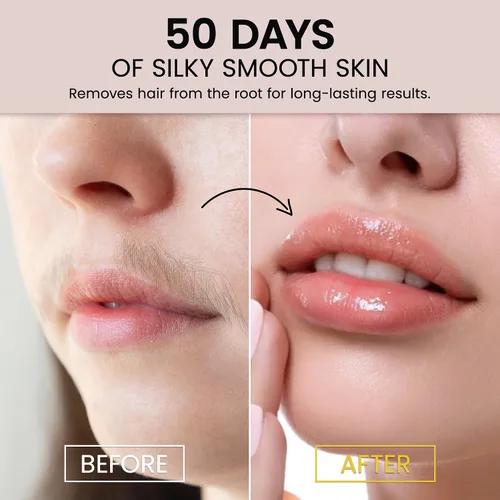Miniatura 6 de Tiras de cera facial para depilación: trabajo rápido y suave para cara, cejas, labio superior, barbilla, hipoalergénicas para todo tipo de piel, 50