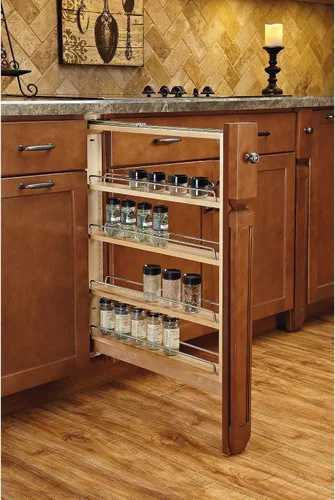 Miniatura 2 de Rev-A-Shelf Relleno extraíble con cierre suave para gabinetes de cocina de base, estantes de almacenamiento de despensa de madera para apertura de 3