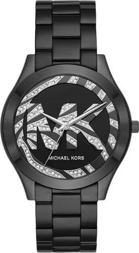 Michael Kors - Reloj de cuarzo para mujer con correa de acero inoxidable, color negro, 20 (modelo MK4562)