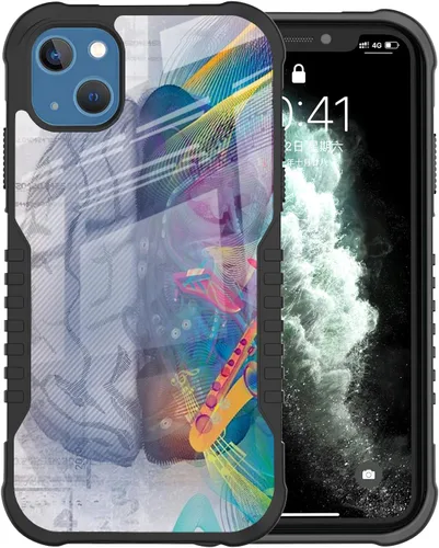 Miniatura 9 de Funda compatible con iPhone 13/14, a prueba de golpes, arañazos, diseño Kawaii de gato, color negro