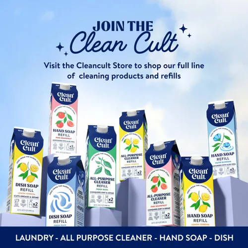 Miniatura 7 de Cleancult Repuesto líquido de jabón para platos (32 onzas, 1 unidad) – Poder de limpieza a base de plantas – Jabón para platos que corta la grasa