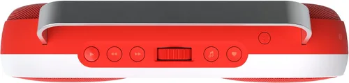 Miniatura 8 de Polaroid Reproductor de música P3 (rojo) - Altavoz Bluetooth inalámbrico Boombox retro-Futurista recargable con emparejamiento estéreo dual
