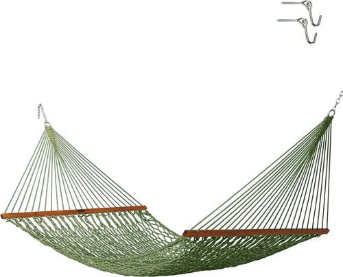 Miniatura 7 de Original Pawleys Island Hamaca de cuerda DuraCord marrón antiguo de lujo, 13 pies x 60 pulgadas, 2 personas, capacidad de 450 libras, barra