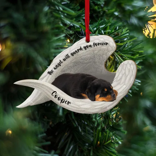 Miniatura 6 de Adorno plano 2D personalizado conmemorativo de perro bulldog – Adorno de memoria de perro, alas de ángel conmemorativas para mascotas, regalo