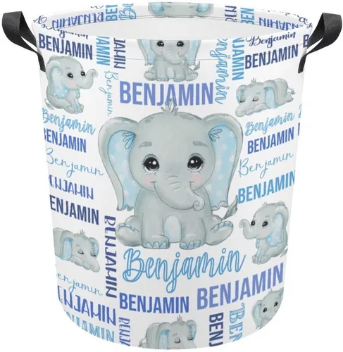 Miniatura 11 de ZOE DAVISON Cestas de lavandería personalizadas de elefante, regalos personalizados de elefante, cesta de lavandería con nombre personalizado