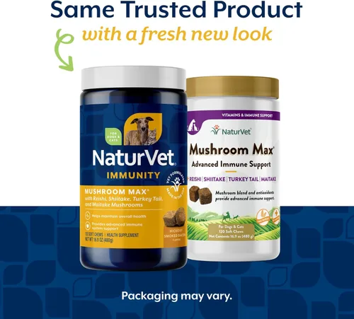 Miniatura 2 de NaturVet Mushroom Max Suplemento Avanzado de Apoyo Inmunológico para Perros – Ayuda a Fortalecer la Inmunidad, Salud General para Perros – Incluye