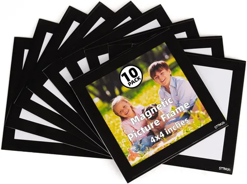 Miniatura 15 de STTMGN Portarretratos magnéticos con borde negro (2.5 x 3.5 pulgadas, paquete de 12), tamaño mini-cartera, fundas magnéticas para fotos, bolsillos