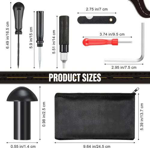 Miniatura 3 de Landhoow Kit de reparación de tapones de neumáticos con 12 piezas de tapones de neumáticos de hongo, reparación de neumáticos de alta resistencia