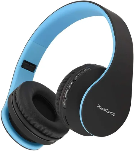 Miniatura 14 de PowerLocus - Audífonos inalámbricos Bluetooth para usar sobre las orejas, estéreo, plegables, con cable y micrófono incorporado para iPhone