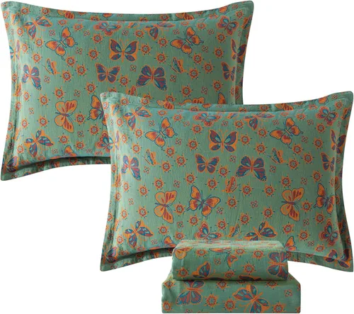 Miniatura 70 de FADFAY Juego de sábanas de rosas blancas, ropa de cama vintage floral de rosas, ropa de cama estilo rústico, 100% algodón egipcio percal, 800 hilos