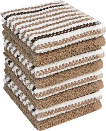 Miniatura 22 de Toallas de cocina de 16 x 26 pulgadas, paquete de 6 paños de cocina grandes de algodón, diseño de rayas de palomitas de maíz, altamente absorbentes