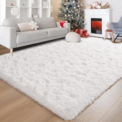 Miniatura 10 de Foxmas - Alfombra para centro de habitación, esponjosa y ultrasuave, para dormitorio, habitación de los niños, habitación del bebé, afelpada, Azul